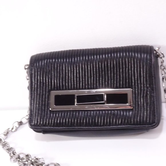 Theyskens' Theory Stitched Turnkey Silver Chain Leather Crossbody Shoulder Bag s - Picture 7 of 12